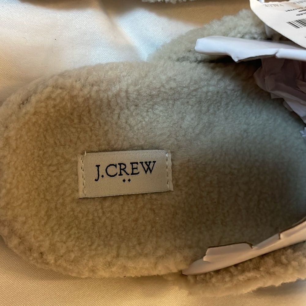 J.Crew Cream Fleece Slippers - Picture 3 of 7